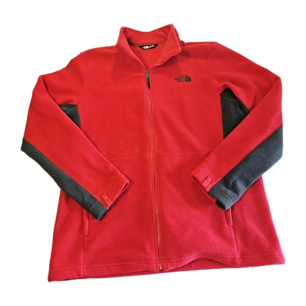 The North Face Khumbu 2 Red/Grey Full Zip‎ Fleece Jacket Mens Size Large